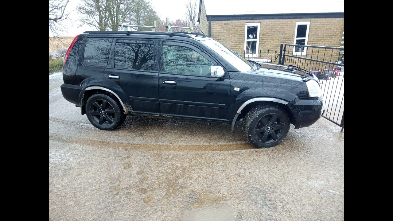 UK Norfolk Snowy Drive POV Nissan XTrail T30