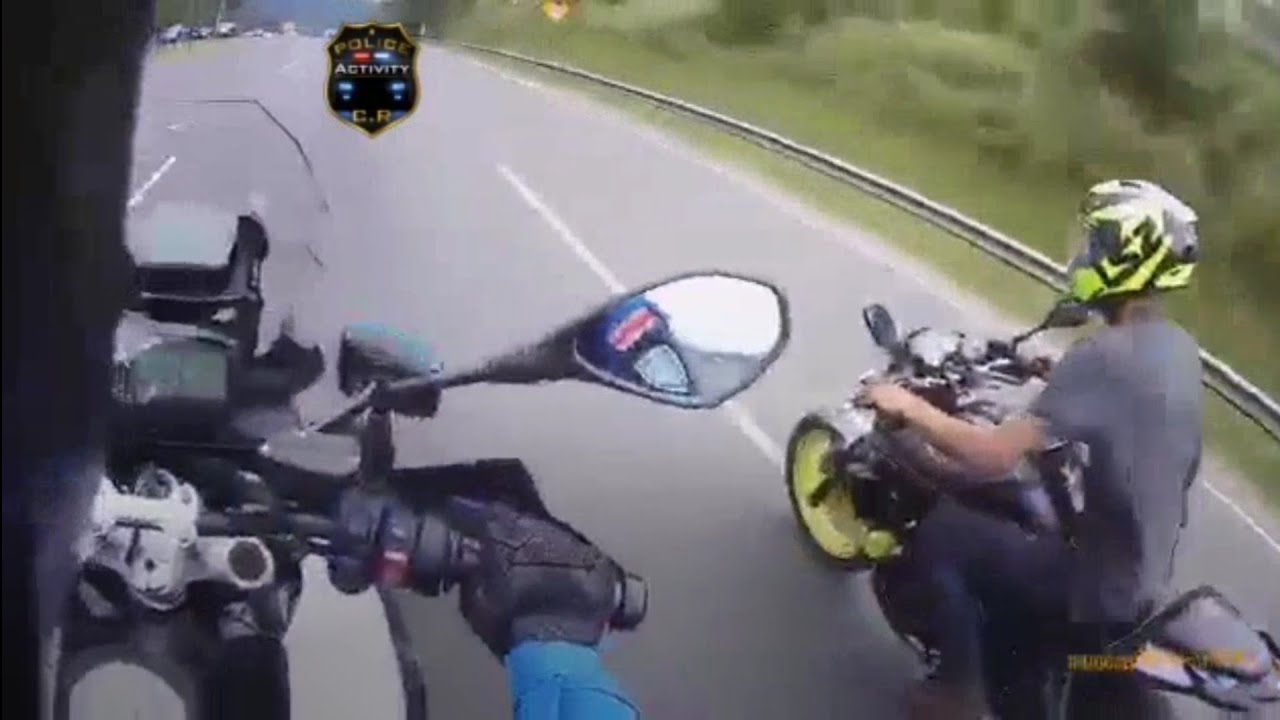 Persecución a moto de alto cilindraje. Policía Municipal de Escazú
