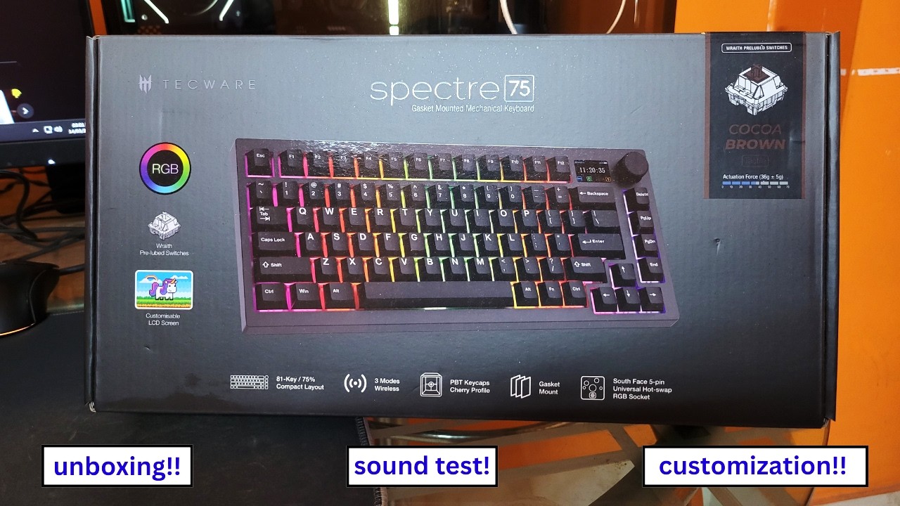 Tecware Spectre 75 Cocoa Brown | Full Unboxing,Sound Test And Customization😍