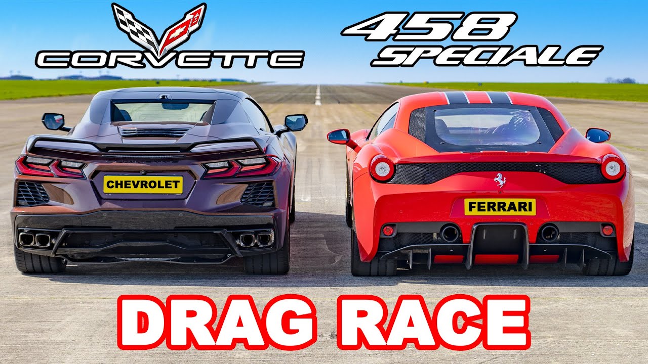 C8 Corvette v Ferrari 458 Speciale: DRAG RACE