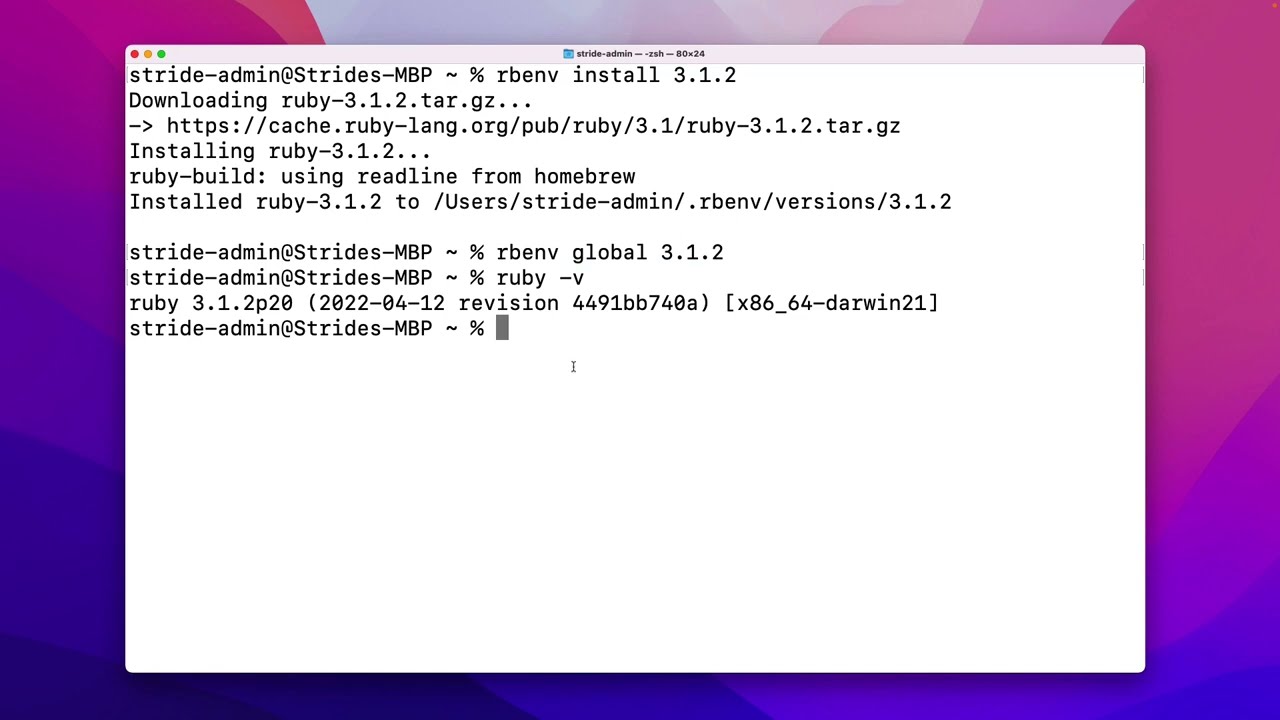Learn to Code with Ruby V2 - 01 - Introduction & Installation - 08 - macOS   Install Ruby