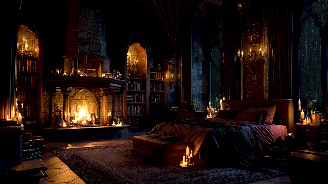Deep Sleep Piano Music in an Ancient Castle at Night for Insomnia Relief Tonight