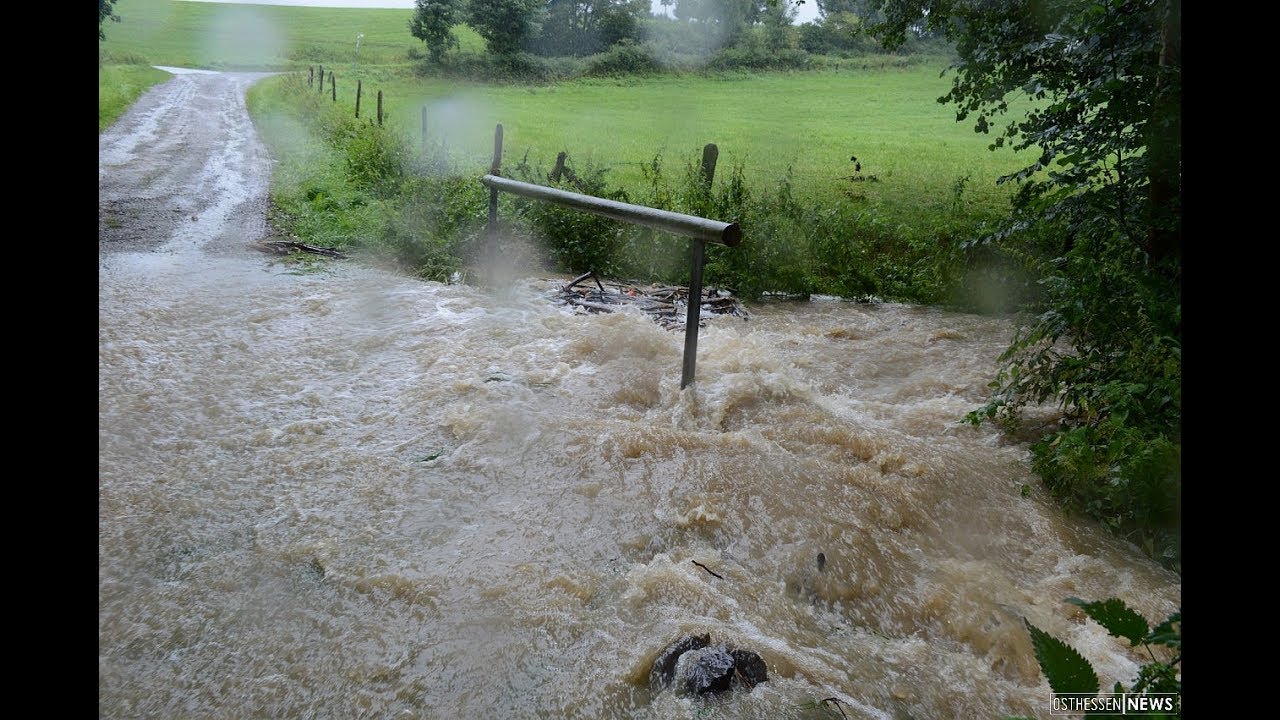 Heftiges Unwetter setzt Osthessen unter Wasser