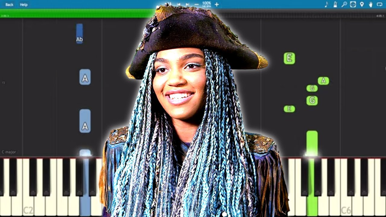 How to play Dig A Little Deeper - EASY Piano Tutorial - Descendants 3 - China Anne McClain