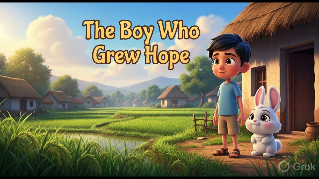 The Boy Who Grew Hope 🌱🐰 | A Heartwarming 2-Minute Kids Story |Aarav and the Magic of Small Efforts