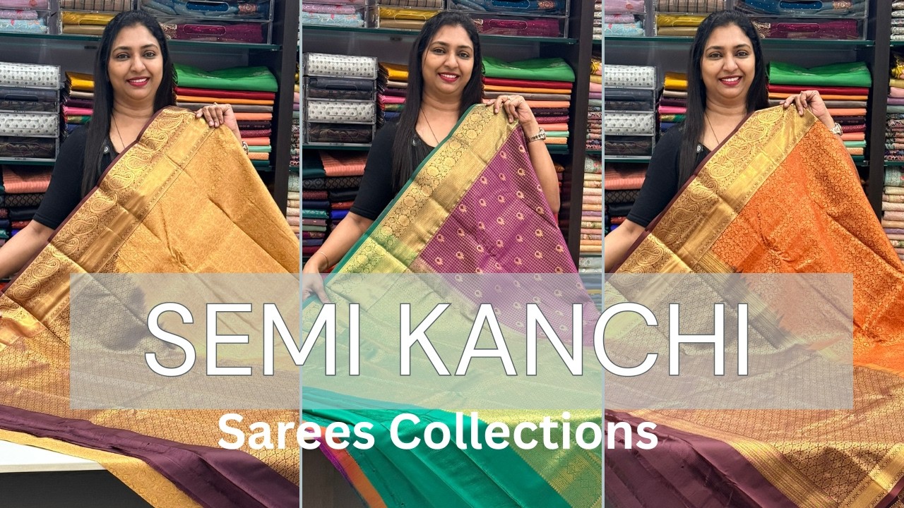 💫 Grace meets tradition!  Latest Semi Kanchi sarees – perfect for weddings & festive occasions.
