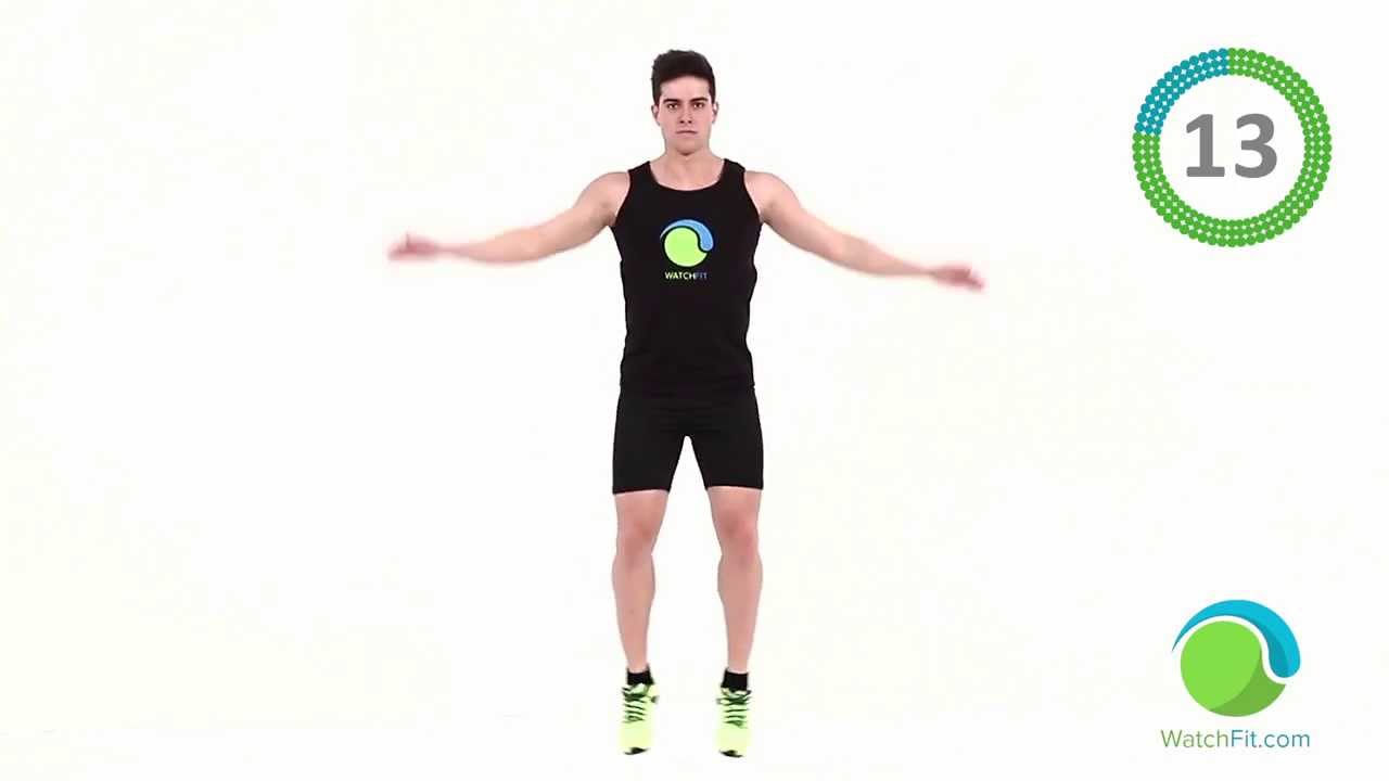 Jumping Jacks one minute challenge to tone up upper and lower body.