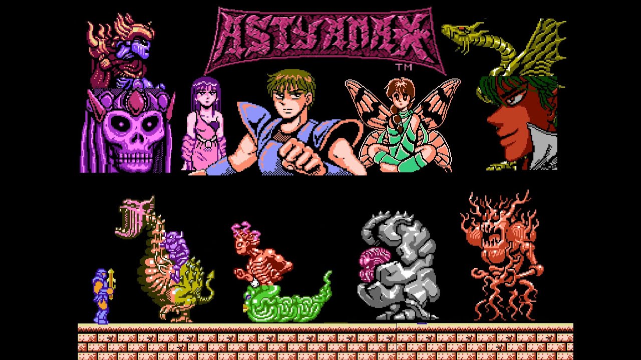 A Student Time-Travels to rescue the princess (ASTYANAX - Memorable 8-bit game) [All Bosses]