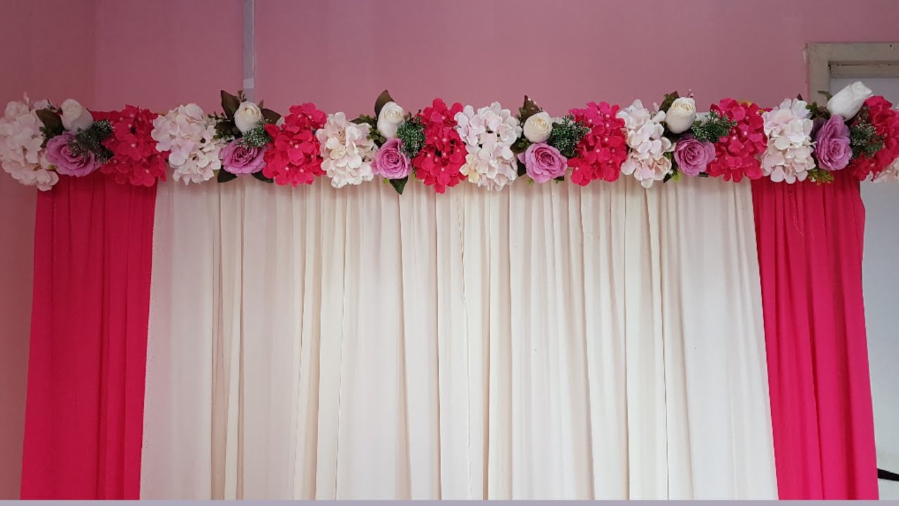 DIY_ WEDDING BACKDROP | White and Hot pink | ENGAGEMENT BACKDROP | WEDDING DECORATION IDEAS |
