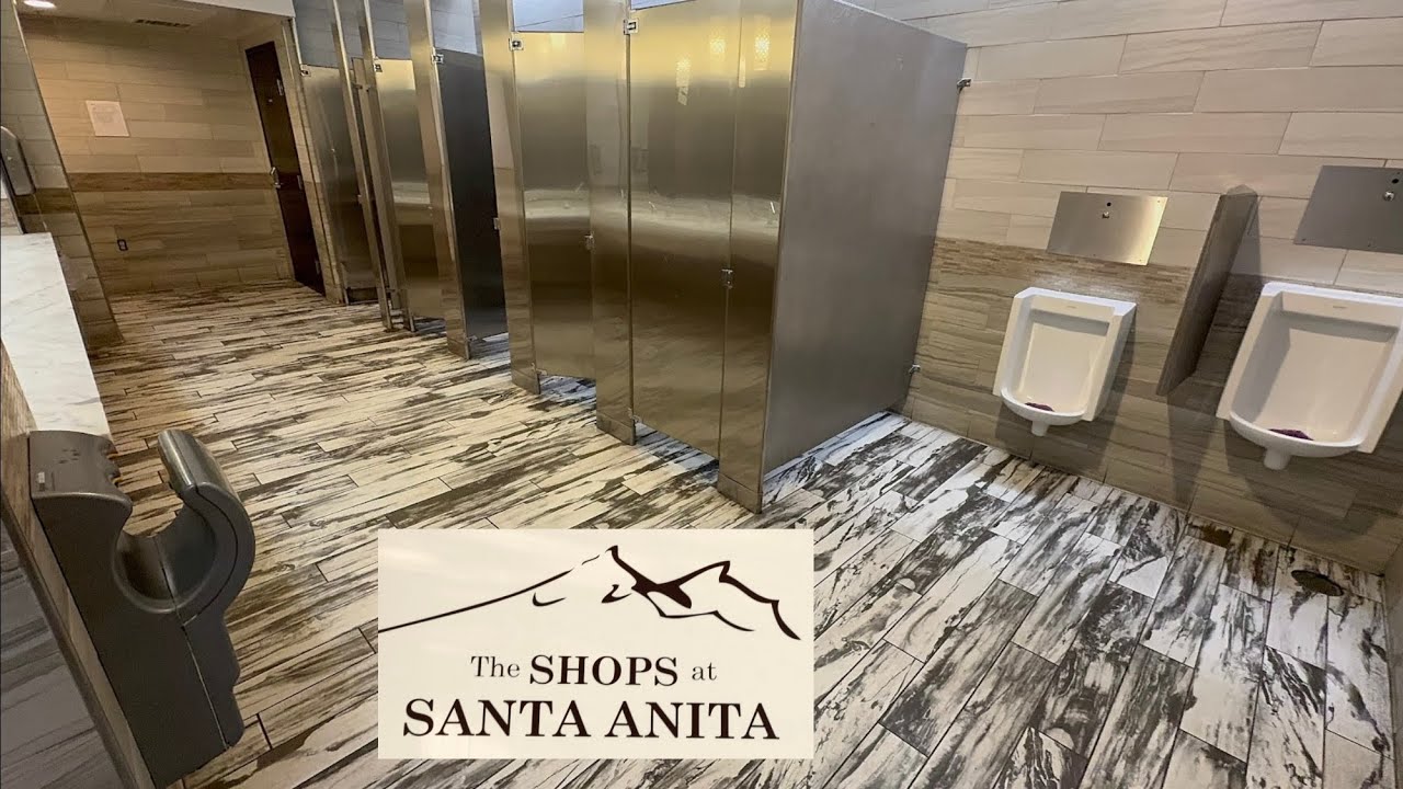 Men’s Restroom, Duravit Starck Urinal, Toto CT708 Toilet Flush, Dyson Airblade dB | Arcadia Mall, CA