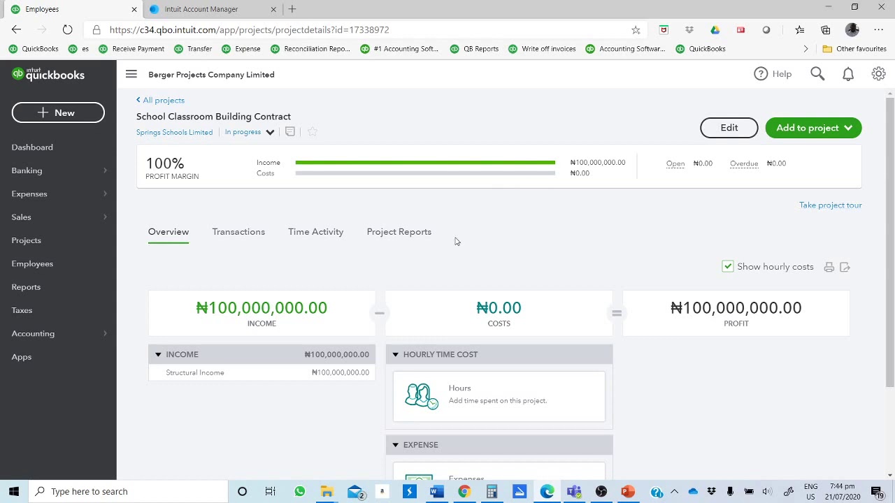 QuickBooks Online Tutorial: Project Accounting