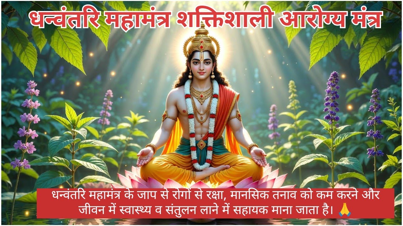 धन्वंतरि महामंत्र | शक्तिशाली सर्व रोग निवारण मंत्र | भगवान धन्वंतरि मंत्र जप @aryahemantchannel 
