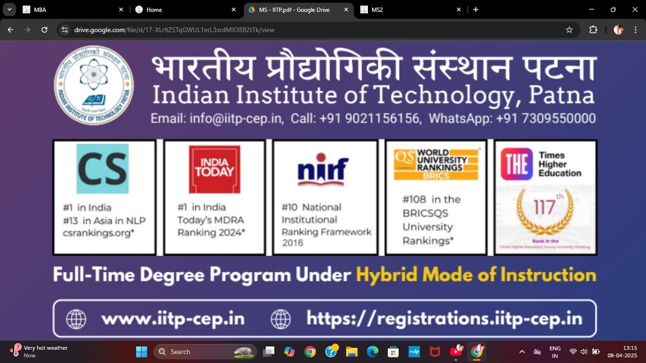 IIT Patna MS Degree Without GATE: Admission with 3-Year Bachelor's Degree 📌
