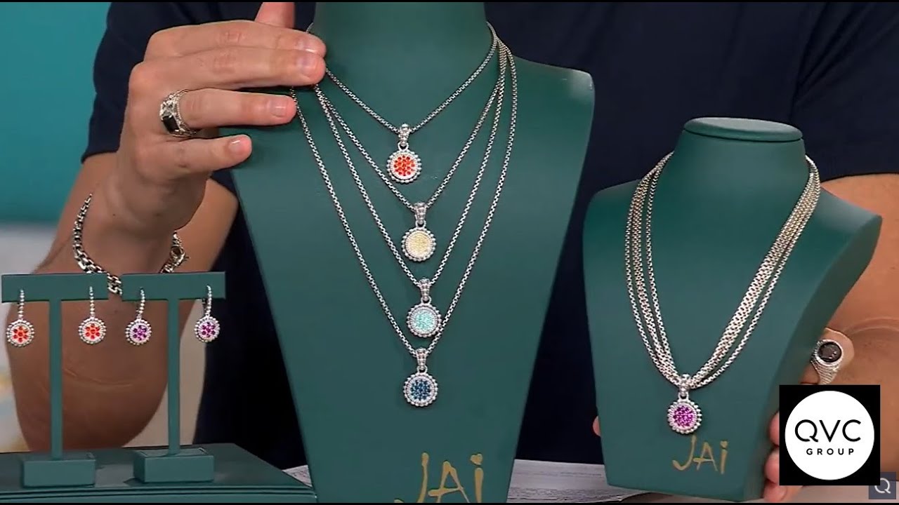 JAI Sterling Silver Exotic Gemstone Pave Earrings or Enhancer | QVC