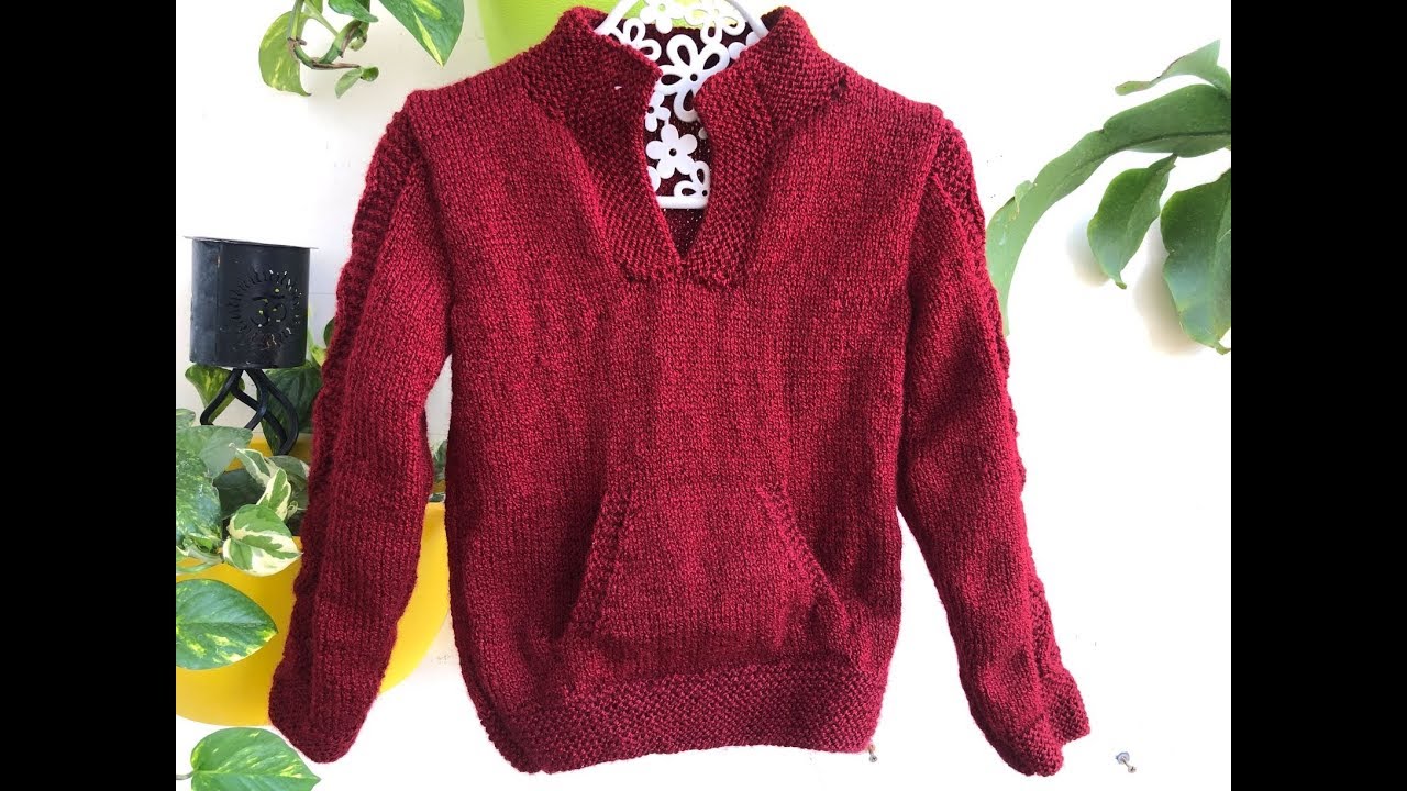 Easiest Style Neck Knitting Sweater / Pullover knit for 2 to 3 yrs Child with full measurements