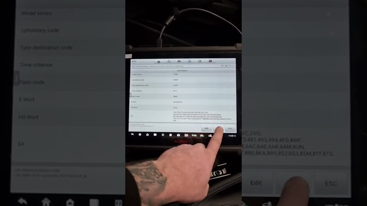 Кодирование ошибки SOS в BMW серии F с помощью Autel