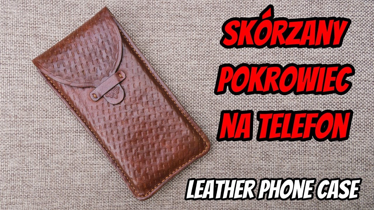 Ręcznie szyty skórzany pokrowiec na telefon / Hand sewn leather phone case