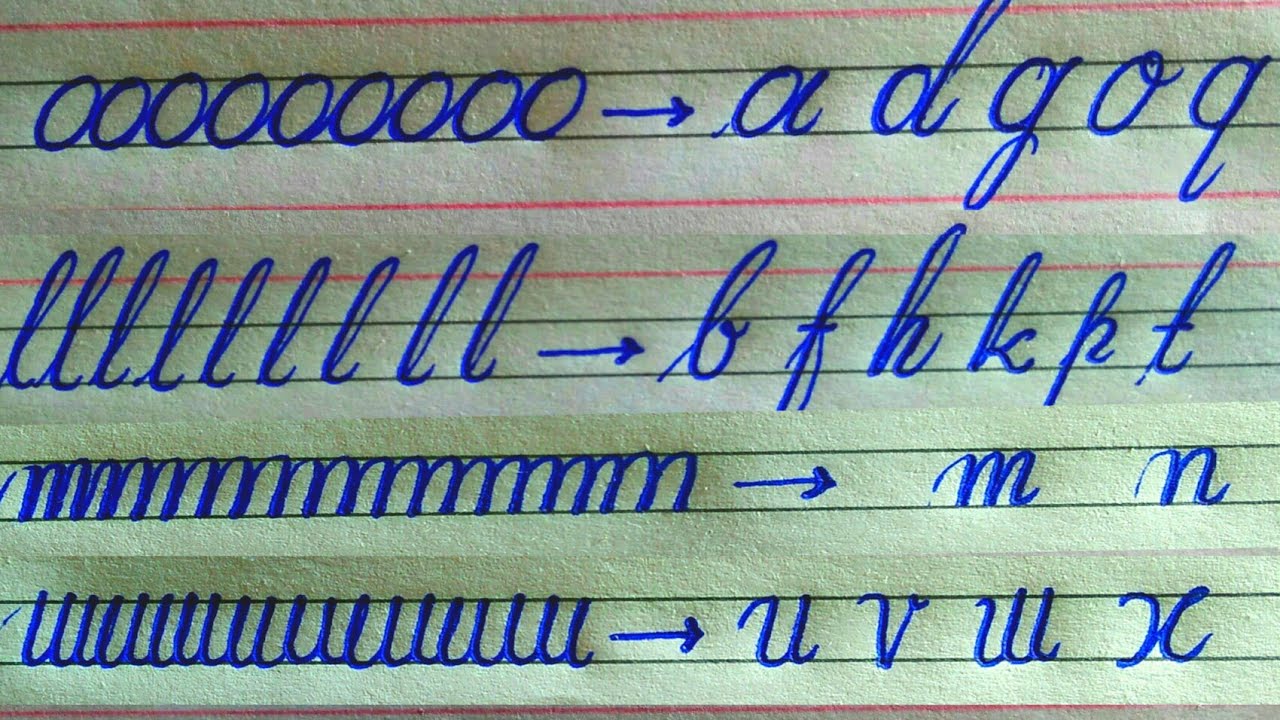 Basic writing strokes in English | handwriting practice for kids | English cursive writing