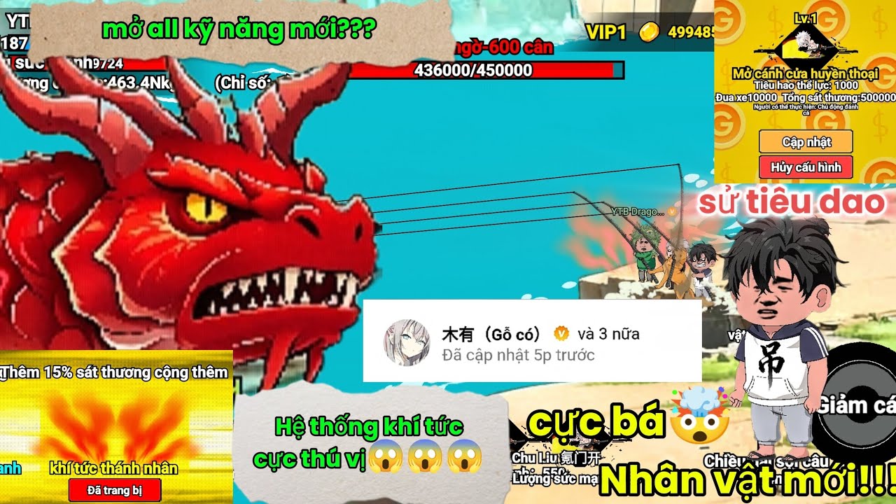 DragonGamer Câu cá vạn cân 2| Đập nát bản update mở all vật phẩm mới Nhân vật mới cực bá🤯🤯🤯