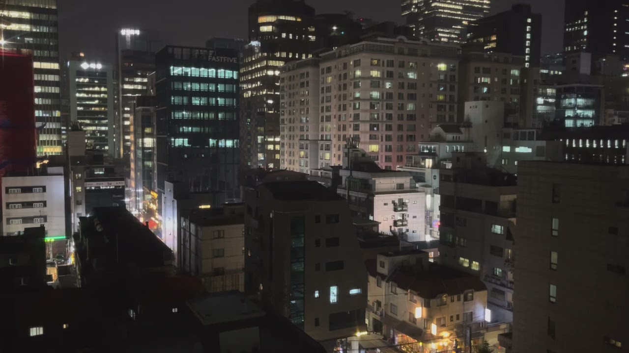 Late night alley scene in Gangnam, Seoul