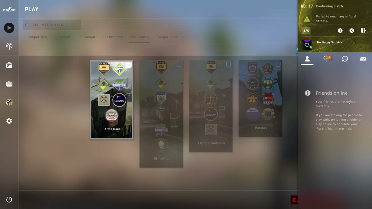 CS:GO | failed to reach any official servers.