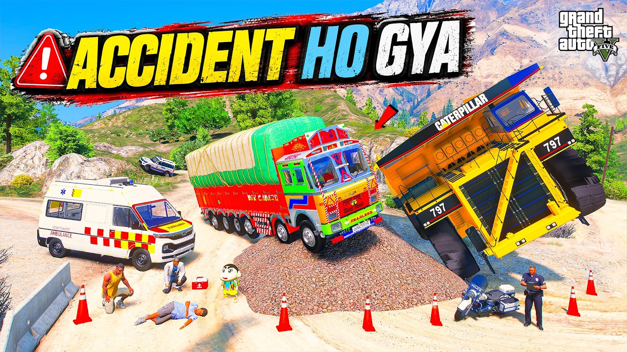 Franklin & Shinchan Ka TATA Truck Ka Accident Hua Indian Dumper Truck Ke Sath GTA 5