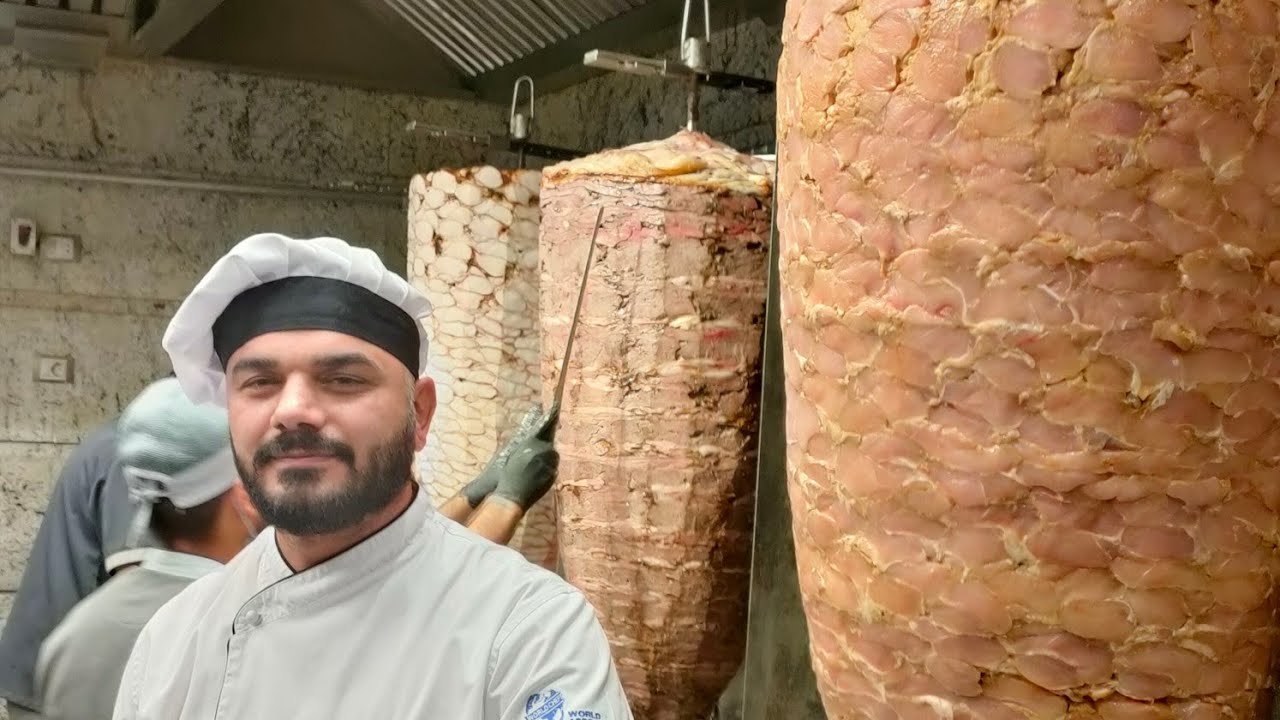 شاورما عربي مع الجرامات وطريقة التقديم