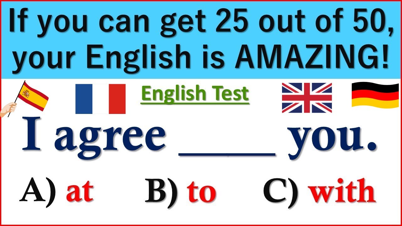 50+ American English Grammar Quiz | If you get 25 out of 50, Your English is Amazing! 