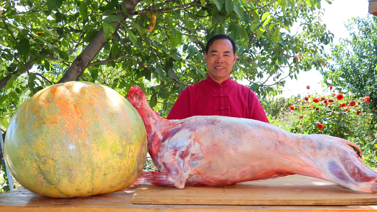 Roasting a Whole Lamb Inside a 42kg Giant Pumpkin — You’ve Never Seen This Before!
