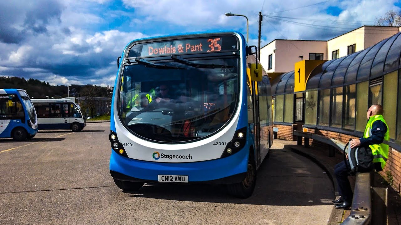 Stagecoach De Cymru Wright Streetlite WF 43001 (CN12 AWU) on Route 35 to Dowlais & Pant