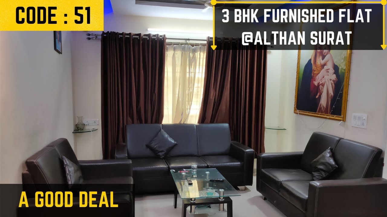 3 BHK Furnished Flat under 75 LAKHS in Althan Surat! Buy Property in Surat!