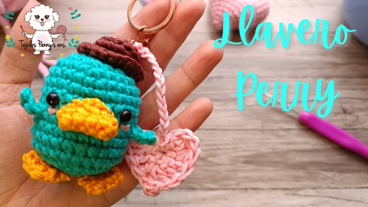 Llavero amigurumi Perry el Ornitorrinco | Tejidos Penny's ens.