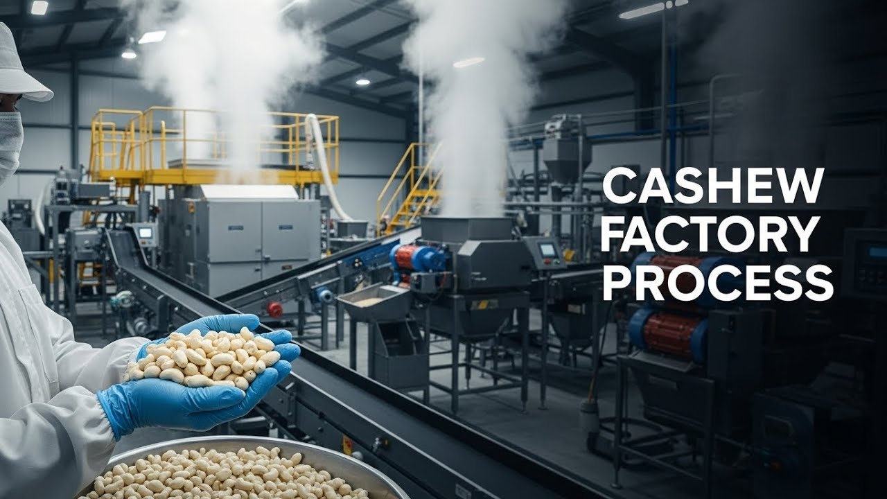 Inside a Cashew Nut Processing Plant | Step-by-Step Industrial Process.