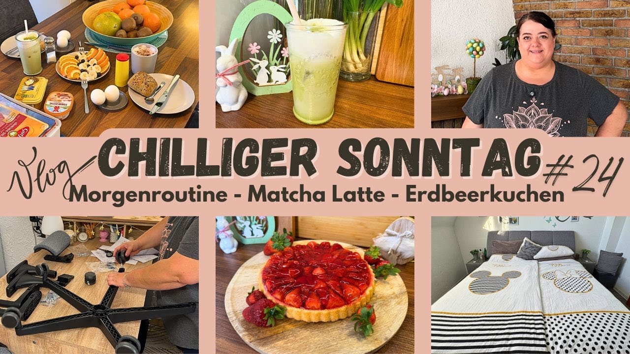 ☀️ Entspannter Sonntag Vlog | Morgenroutine, Matcha Latte & Erdbeerkuchen 🍓🧘‍♀️