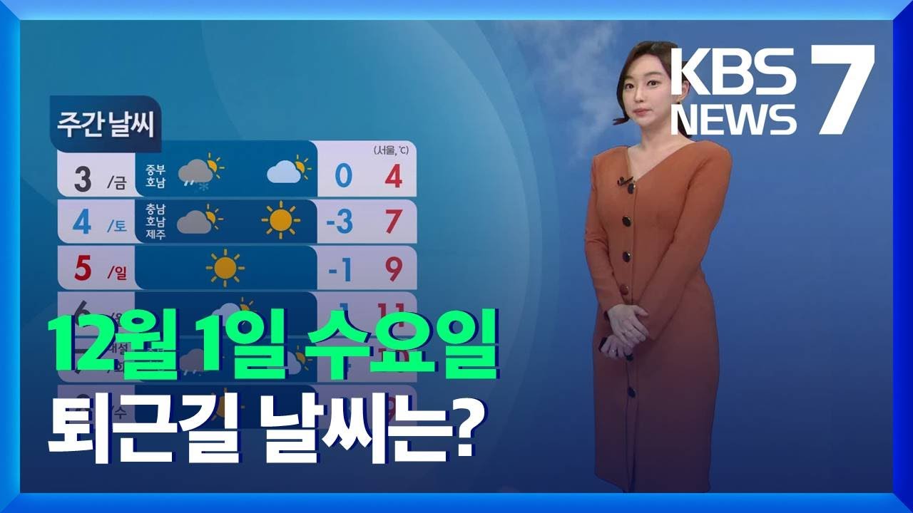 [날씨] 내일 아침 기온 오늘보다 더 낮아…서울 영하 4도 / KBS  2021.12.01.