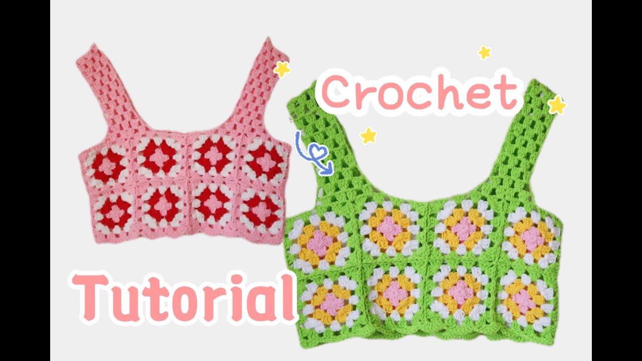 How to crochet the easiest granny square top / beginner tutorial