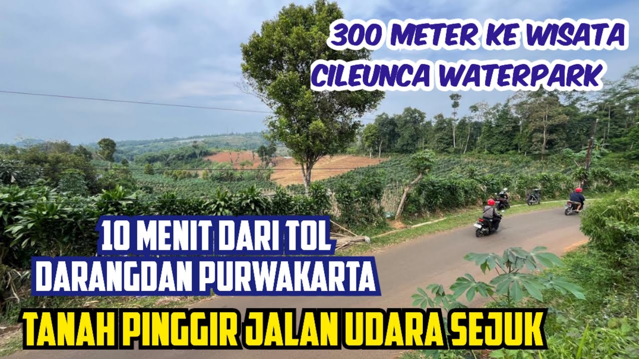 Jual Tanah Pinggir Jalan Dekat Wisata Cileunca Waterpark Luas 2036 m2 SHM Rp 275 ribu / m2 Nego