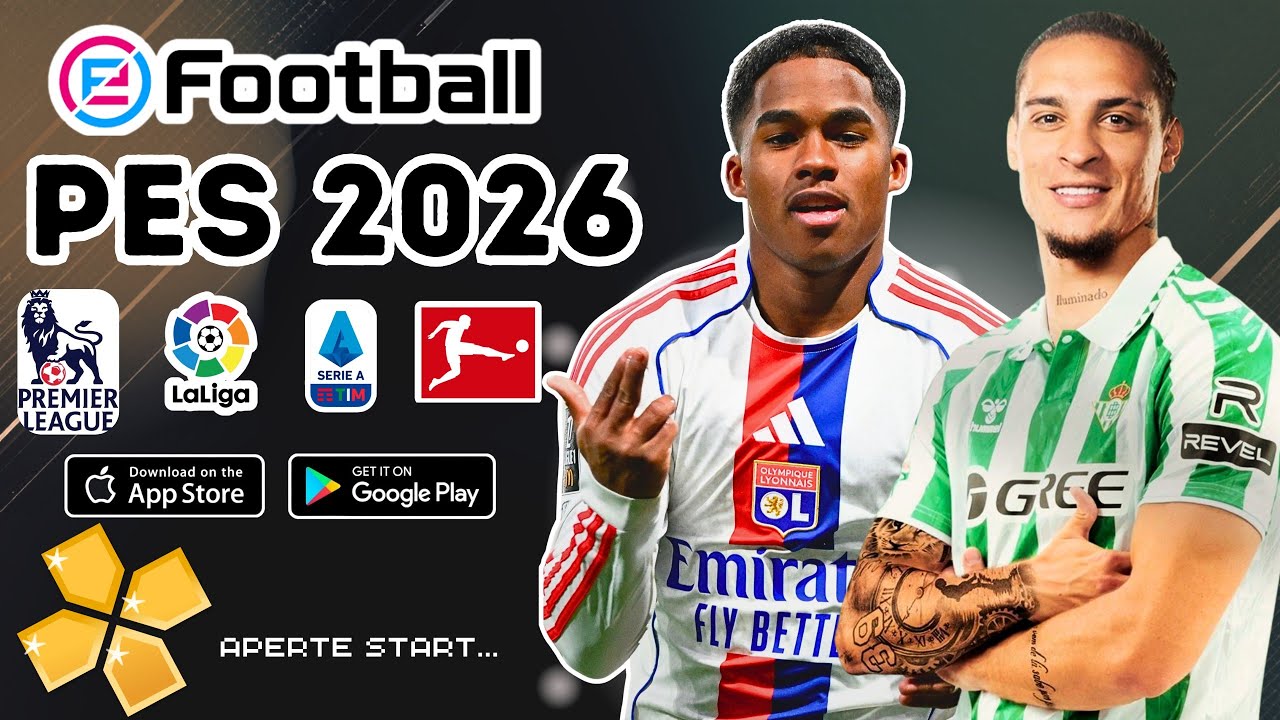 🚨NOVO! EFOOTBALL PES 2026 PPSSPP 100% ATUALIZADO MEDIAFIRE DIRETO (ANDROID, IOS e PC)