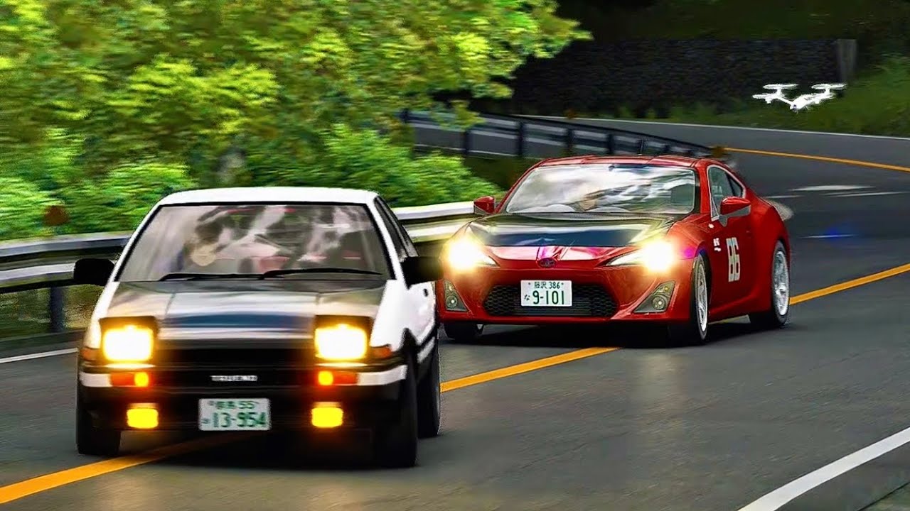 アセットコルサ 藤原とうふ店のAE86とMFゴーストの86で、秋名峠を走る