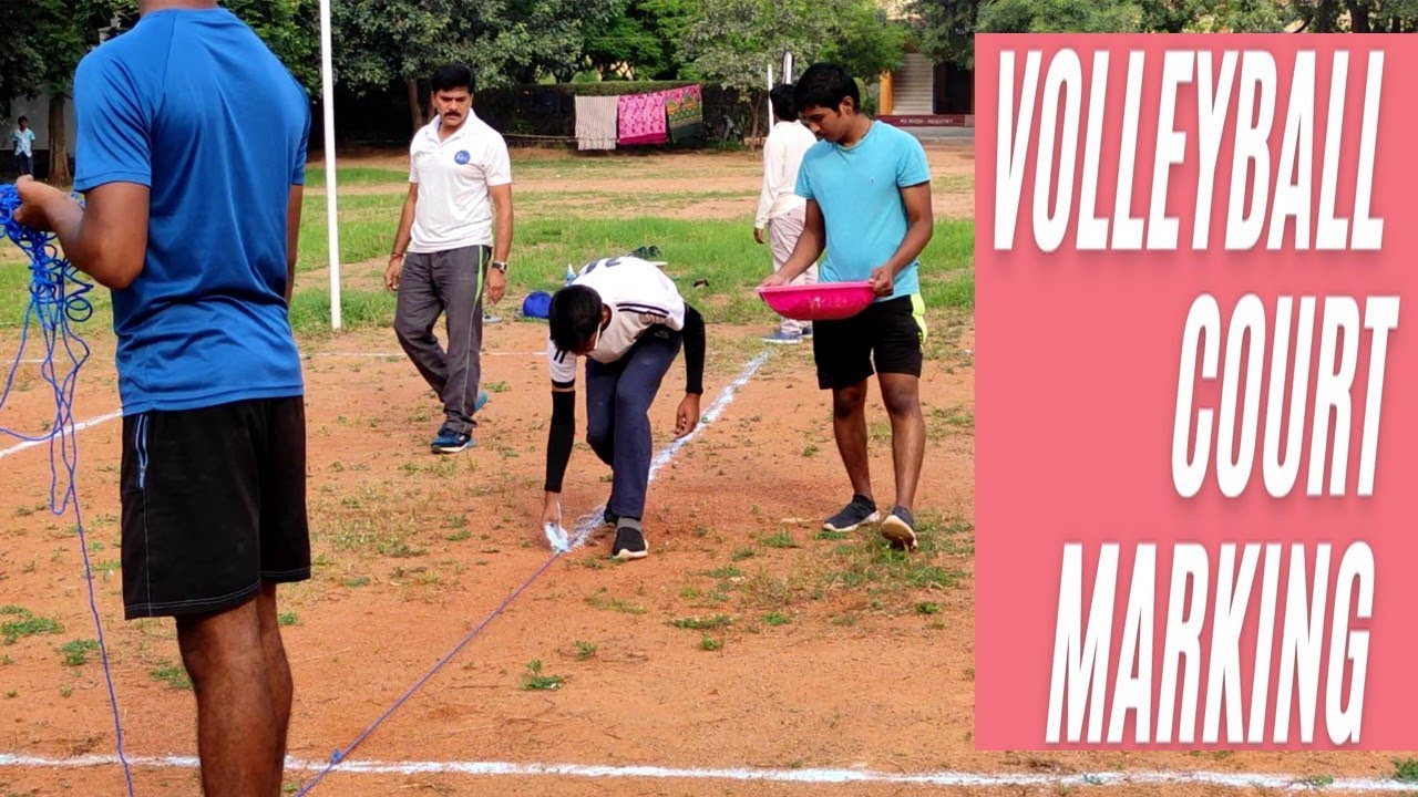 VOLLEYBALL COURT MARKING / FULL AND HALF COURT DIAGONAL METHOD / STEP BY STEP/north-south direction