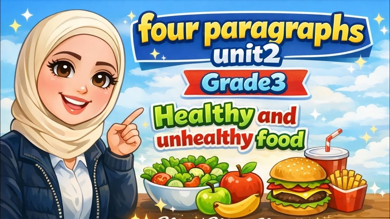 🔥 Four Paragraphs بدون تعقيد | Unit 2 | Healthy & Unhealthy Food | Grade 3