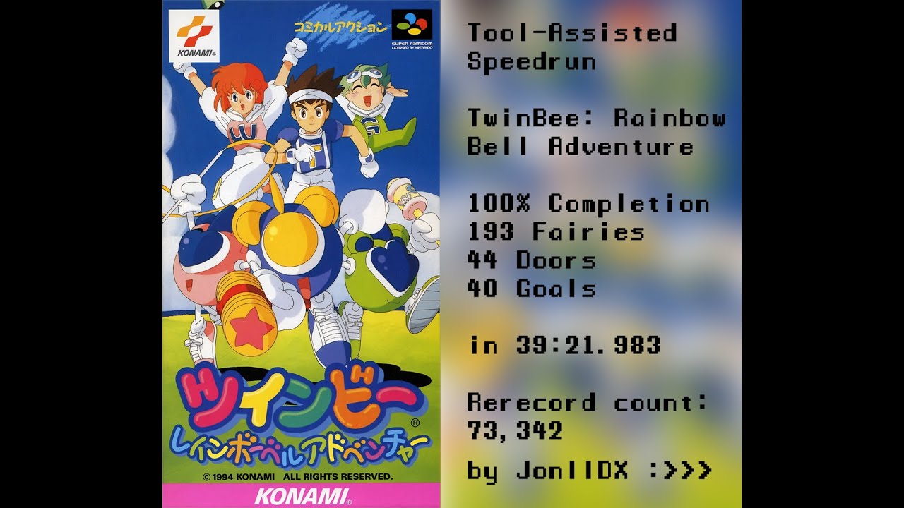 TwinBee: Rainbow Bell Adventure 100% in 39:21.545 (TAS)