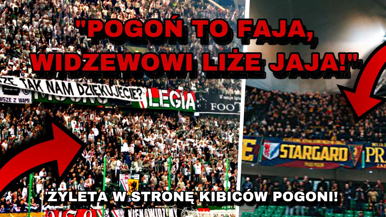 „POGOŃ TO FAJA, WIDZEWOWI LIŻE JAJA” - Żyleta w stronę kibiców ze Szczecina (Legia 0:0 Pogoń) 28.03