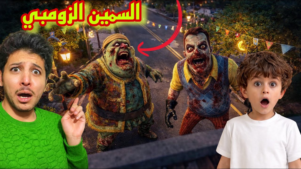 السمين الزومبي فنانيس رمضان هاجمنا بعد الافطار وكان معه الجار النفسية الزومبي 😱😱عز وعمر خافو كتير