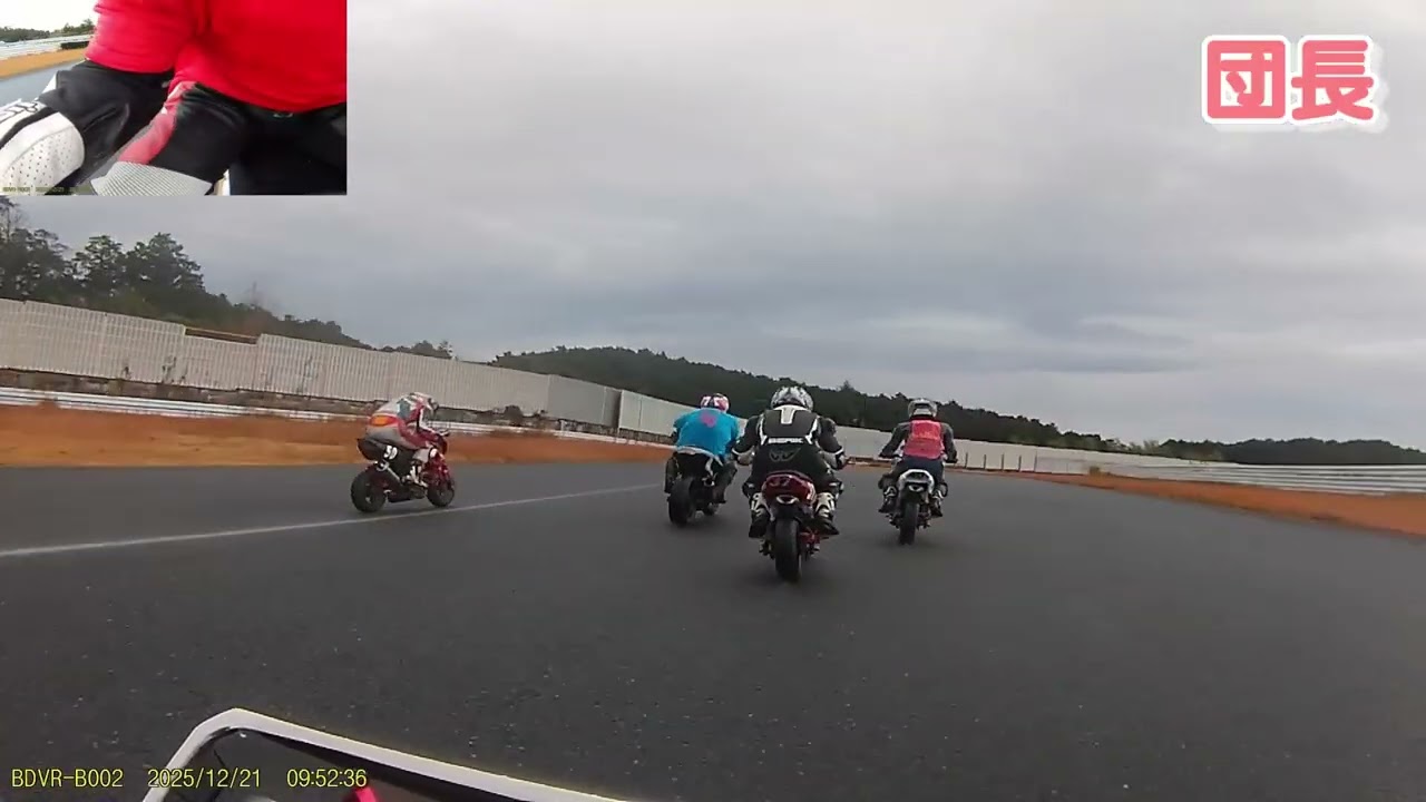 団長1 ウェット路面ギリギリの走りとクラッシュ映像