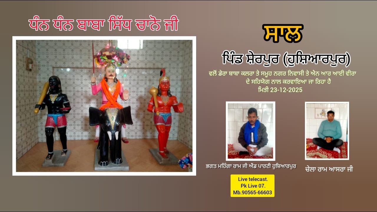 ਲਾਈਵ ਸਾਲ ਧੰਨ ਧੰਨ ਬਾਬਾ ਸਿੱਧ ਚਾਨੋ ਜੀ ਪਿੰਡ ਸ਼ੇਰਪੁਰ (ਹੁਸ਼ਿਆਰਪੁਰ) // Pk Live 07 Mb. 90565-66603