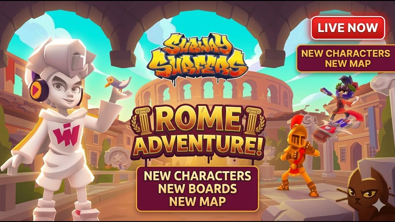 #SUBWAY SURFERS ROME: O MELHOR UPDATE DO ANO? 🔥 NOVAS SKINS E GAMEPLAY COMPLETA AO VIVO! 🇧🇷#