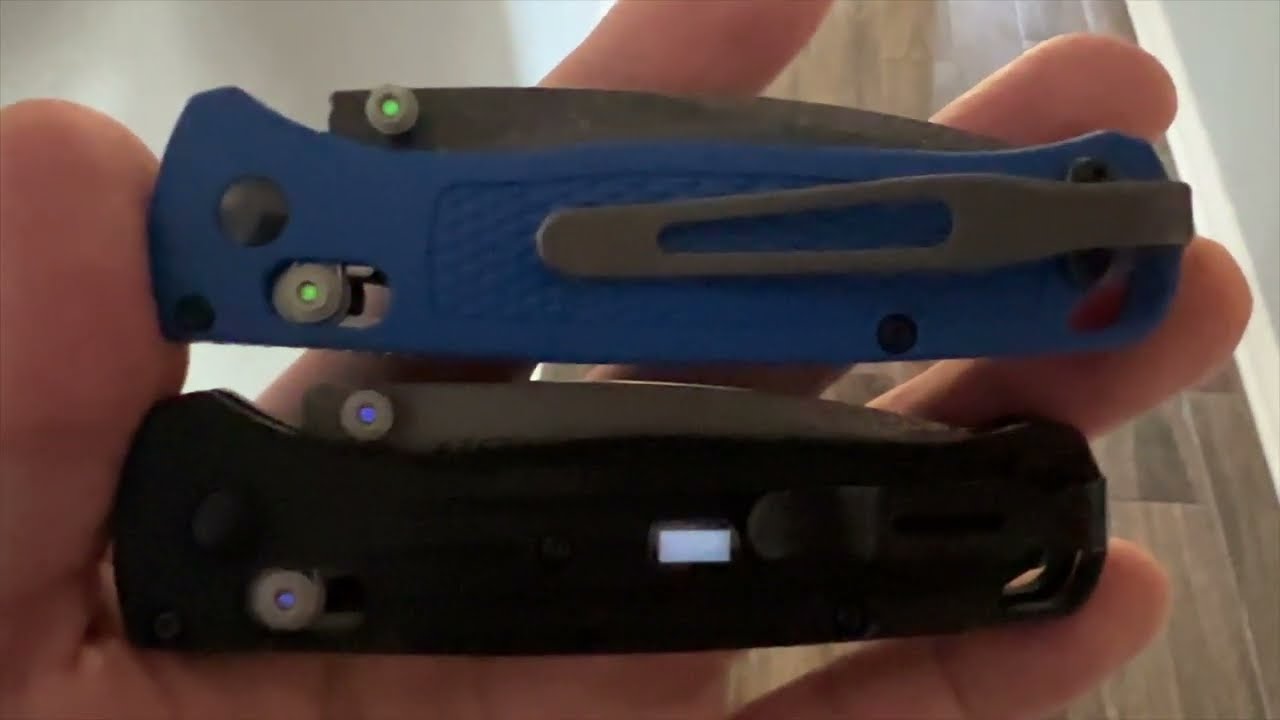 Glow Rhino Blue Tritium Benchmade Bugout Gold Class Damascus Damasteel Light Saber & Star Wars LEGO