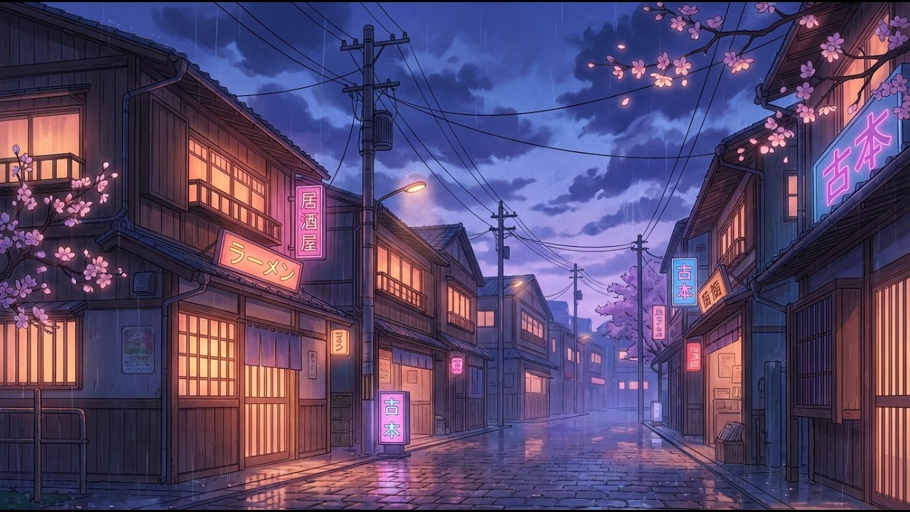 Soft Longing for a Tokyo Rainy Street 🎵 Peaceful Lofi Japan Session 📖 Quiet Beats for Study Focus