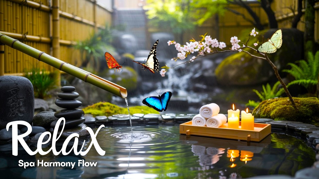 Zen Spa Music for Inner Peace 🌸 | Sakura no Nagare (桜の流れ) – Piano & Pure Water Flow